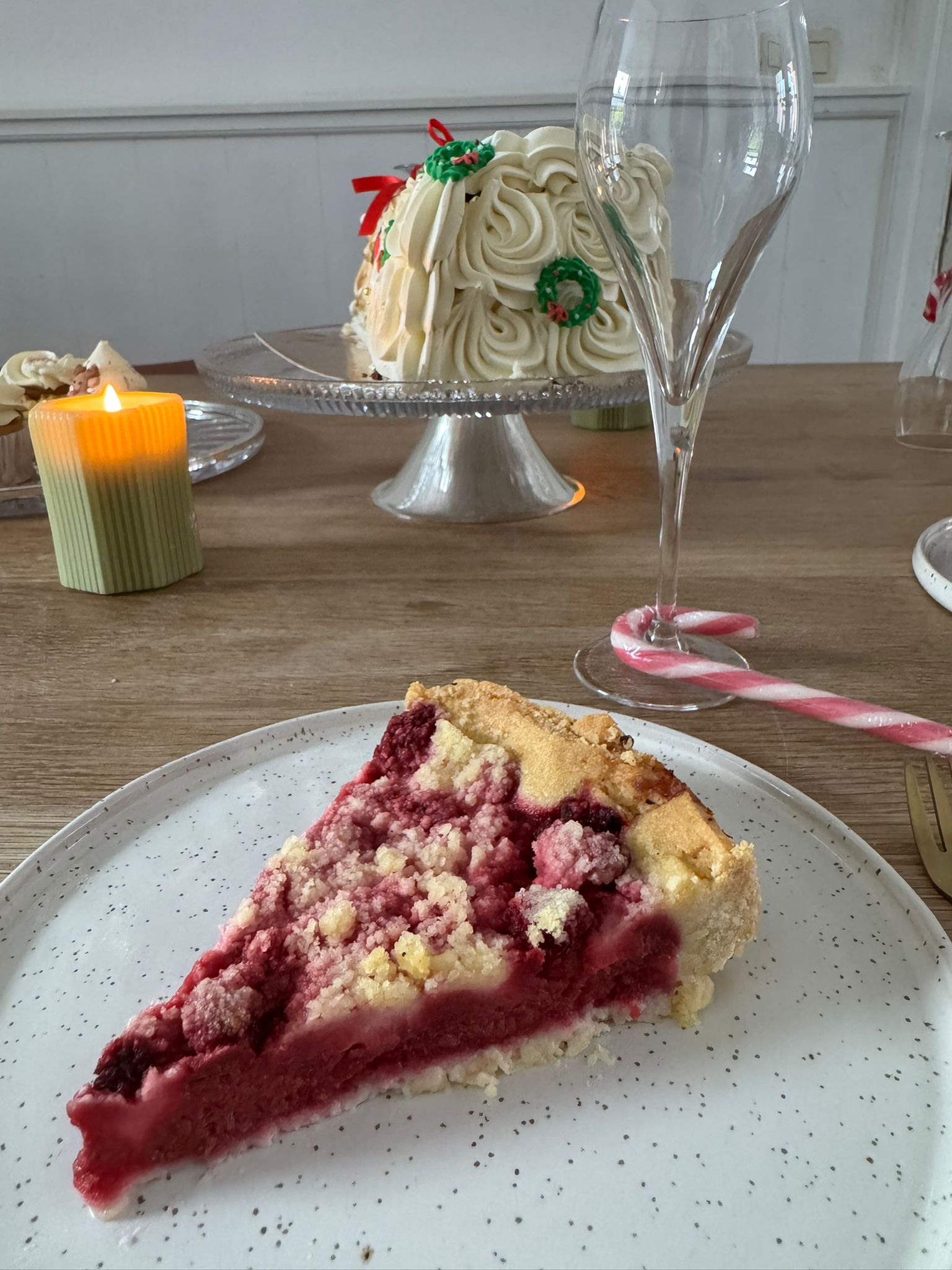 Kerst frambozentaart